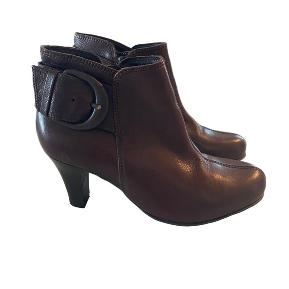 Nurture Danah Genuine Leather Ankle Boots size 7.5 brown side zip - Picture 1 of 14